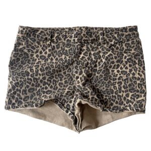 NWOT American Eagle Leopard Print Denim Shorts | Size 14